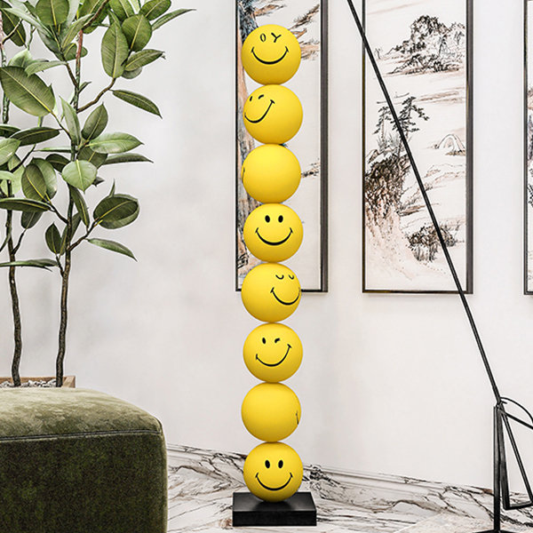 Smiley Face Art Sculpture - Fiberglass