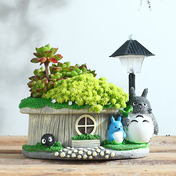 Totoro Inspired Flower Pot - Resin - For Anime Lover