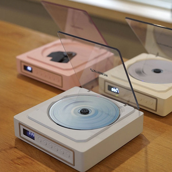 Vintage Portable CD Player - Bluetooth - White - Pink - Blue